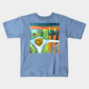 colourful abstract in blue, green and orange Kids T-Shirt